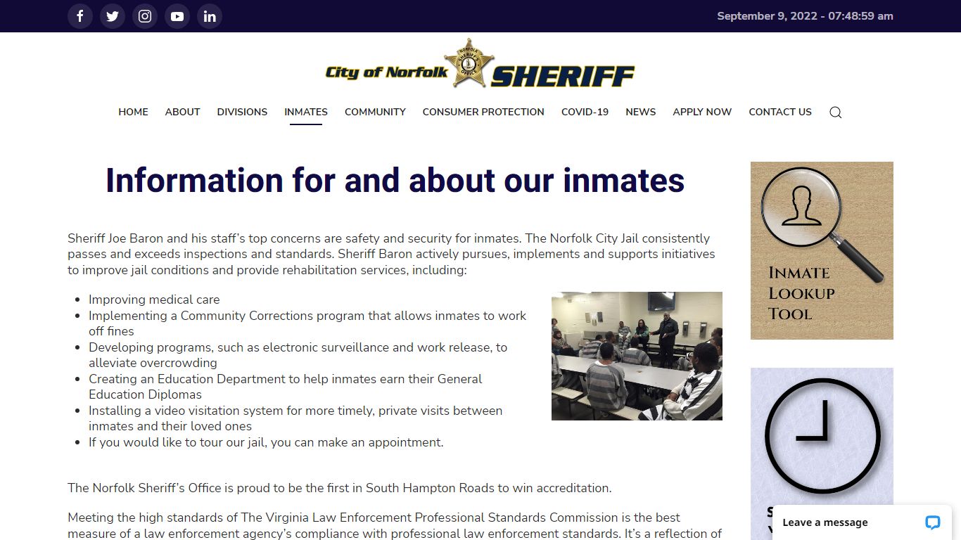 Information for and about our inmates - NSO